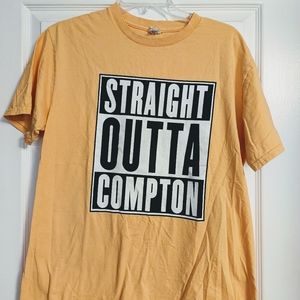 Straight Outta Compton Tee Shirt Yellow Large Unisex